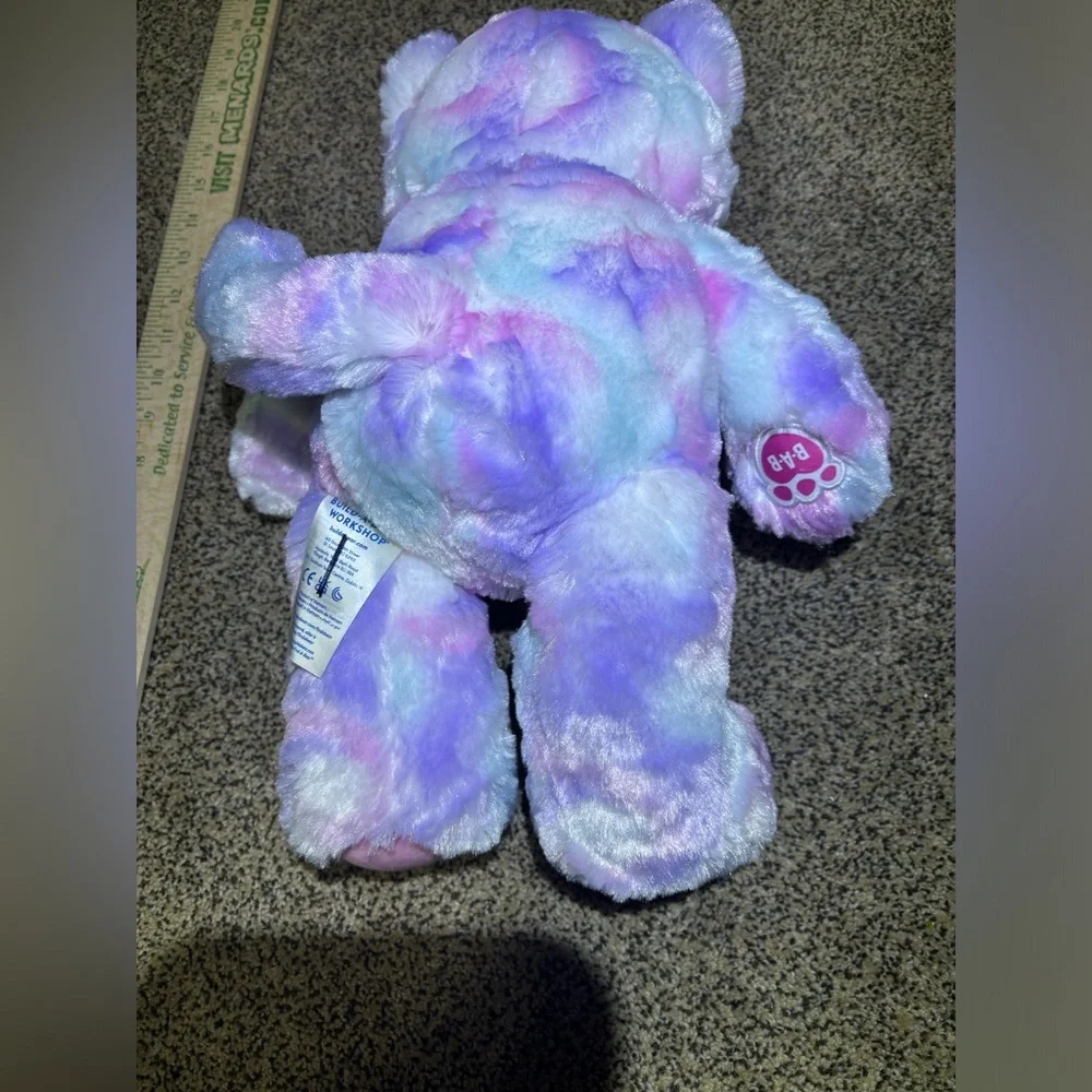 Build a bear pastel swirl kitty stuffed animal. 16” height. Shelf kept